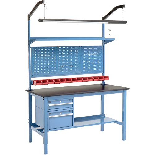 60"W x 36"D Workbench by Global Industrial – 60"W x 36"D, Steel, Blue, Model 319327BL