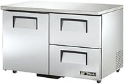 True TUC-48D-2-ADA-HC ADA Compliant 48" Two Section Undercounter Reach-In Refrigerator, Single Door & Two Drawers