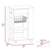 DEPOT E-SHOP 22.4"W x 35.4"H x 14.5"D / White-light Oak / Modern Mobile Storage Islands