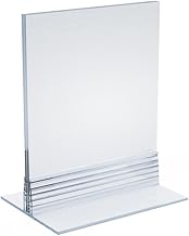 Azar Displays 102729 4-Inch by 5-Inch Vertical or Horizontal T-Strip Acrylic Sign Holder, 10-Pack