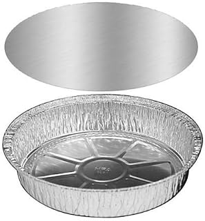 Handi-Foil 10" Round Aluminum Foil Take-Out Pan w/Board Lid Premium (Pack of 12)