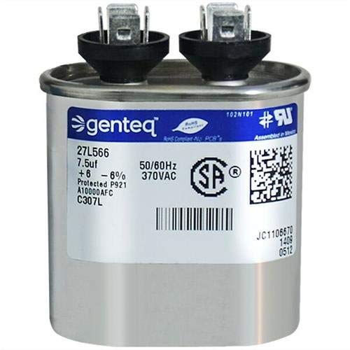 CPT01112-7.5 uf MFD 370 Volt VAC - Oval Run Capacitor Upgrade by Trane – Copper, Model ClimaTek for part # CPT01112