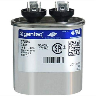 CPT01112-7.5 uf MFD 370 Volt VAC - Oval Run Capacitor Upgrade by Trane – Copper, Model ClimaTek for part # CPT01112