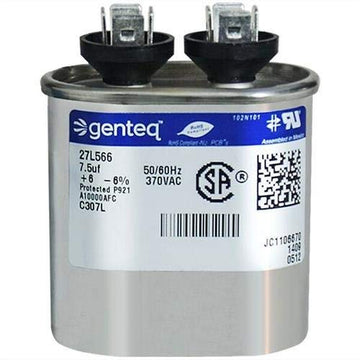 CPT01112-7.5 uf MFD 370 Volt VAC - Oval Run Capacitor Upgrade by Trane – Copper, Model ClimaTek for part # CPT01112