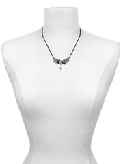 Crystal Light Pink Channel Drop Black Beaded Necklace by Delight Jewelry – Crystal, Pink