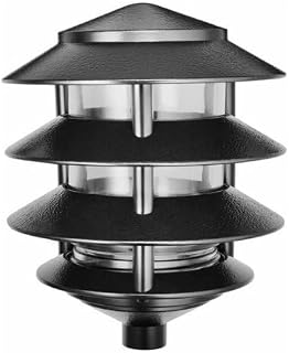 RAB Lighting LL22B Incandescent 4 Tier Lawn Light, A-19 Type, 100W Power, 1650 Lumens, 120VAC, Black