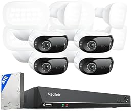 REOLINK16MP Dual Lens PoE Security Camera with 180° View Bundle with 16CH Network Video Recorder for Home Security Camera System, 2X Elite Pro Floodlight PoE with RLN16-410 (4TB HDD)
