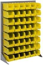 Global Industrial Louvered Bin Rack With (42) Yellow Stacking Bins, 35"W x 15"D x 50"H