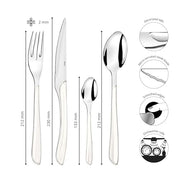 Amefa 32 Piece Cutlery Set for 8 People / White / Modern Flatware Sets