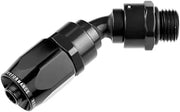 -10 AN 45 degree hose end with -10 ORB male end - black