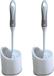 Compact Size Toilet Brush Holder Set with Base Bathroom Accessories 2 Pack Splash-Proof