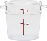 HUBERT Clear Round Food Storage Container - 5" Dia x 5" D