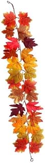 Autumn Maple Leaf Garland with Reusable Vines for Fall,Style B | versatile indoor outdoor use, thanksgiving party decor, fireplace and garden accents, quality ppc material