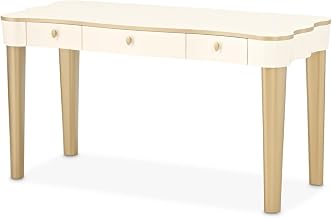 Michael Amini La Terrazza Vanity Desk with Drawers - Creamy Pearl