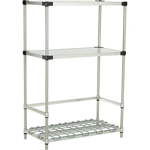 Nexelon 3-Shelf Container/Keg Rack – 36"W x 18"D x 54"H, Alloy Steel, Blue, Model BK18365N