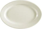 CAC China REC-39 Rolled Edge 8-1/8 by 5-3/4-Inch Stoneware Oval Platter, American White, Box of 24