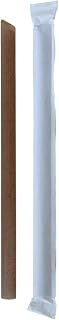PacknWood 210CHCOS23W 0.5 x 9.1 in. Compostable Wrapped Coffee Ground Boba Straw - 1000 Piece