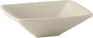 Tuxton BEB-160F Vitrified China Square Bowl, 15-1/2 oz, 6-1/2", Eggshell (Pack of 12),