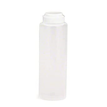 8 oz Hinged Top Squeeze Bottle [Set of 12] by Tablecraft – 8-Ounce, Plastic, White, Pack of 12, Model 2108C1