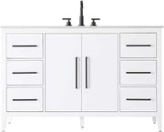 Elegant Kitchen and Bath 54" Single Bathroom Vanity in White