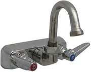 T&S Brass B-1146-01 Workboard Faucet, Wall Mount, 4-Inch Centers, 131X Swivel Gooseneck, Lever Handles