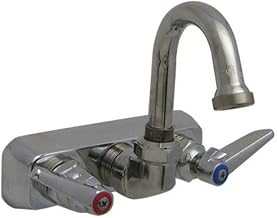 T&S Brass B-1146-01 Workboard Faucet, Wall Mount, 4-Inch Centers, 131X Swivel Gooseneck, Lever Handles