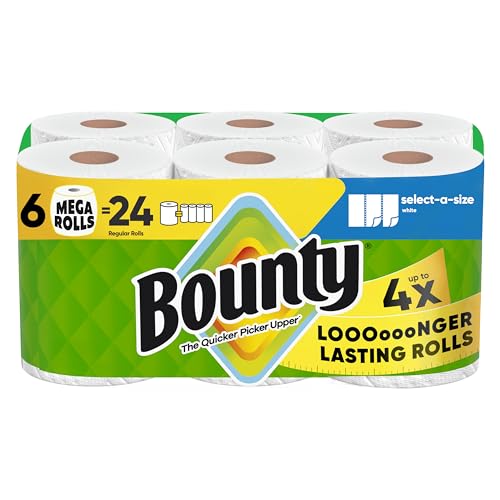 Bounty White / 6 Rolls (164 Sheets) / Mega Paper Towels