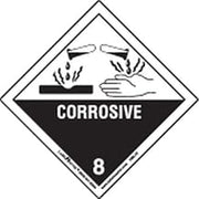 Labelmaster HML13S Corrosive Worded Label, Paper, Hazmat, 4" x 4" (Pack of 50)