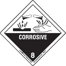 Labelmaster HML13S Corrosive Worded Label, Paper, Hazmat, 4" x 4" (Pack of 50)