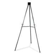 Telescoping Aluminum Display Easel with Adjustable Legs by Lorell – 34"W x 66"H, Aluminum, Black, Model LLR75683
