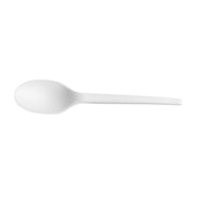 Vegware Compostable CPLA White Plastic Spoons, Case of 1000, Disposable Spoon, Renewable Material Made from Plants, Sturdy an