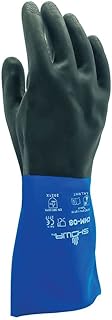 SHOWA CHM Neoprene Over Latex Chemical Resistant Safety Glove with Liner, Food Safe, 26 Mil Thick, 12" Length, for Vending Machines, Small (12 Pair)