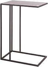 Starlight Canyon Home Metal and Stone Side Table with Inset Stone Top, Matte Finish Accent Drink Table for Living Room, Bedroom or Office