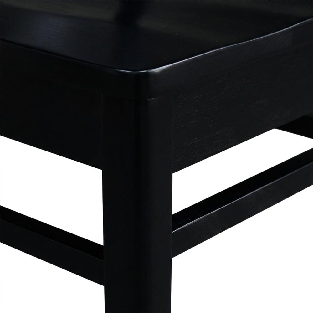 Solid Wood Side Chair with Classic Frame by Furnifact – Wood, Black, Pack of 2