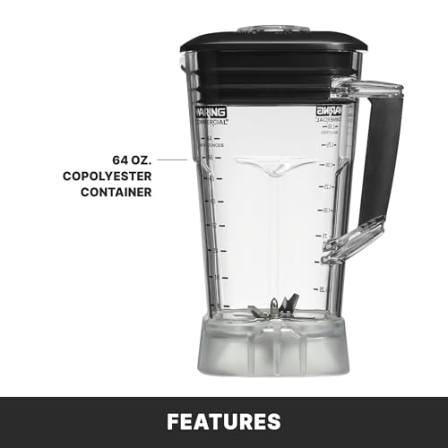 Waring Variable Speed Control Dial 1,000 to 17,000 RPM / 64 Ounce Copolyester Container Jar / 64 Ounce Cont Countertop Blenders