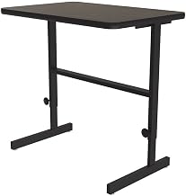 Correll 24"x36" Standing Desk, Walnut Thermal Fused Laminate Top, Height Adjustable (34"-42") Computer Work Station, Steel Frame, Made in The USA