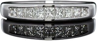 3Ct Princess Cut Moissanite Channel Set Wedding Ring Band White Gold Plated Stylish