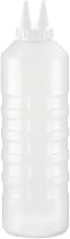 HUBERT 24 oz Clear Plastic Squeeze Bottle with White Twin Tip Top