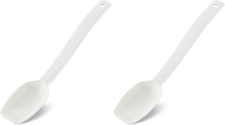 Carlisle FoodService Products Plastic Solid Spoon, 9 Inches, White (Pack of 2)