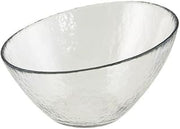 10 Strawberry Street Hammered Glass 7.25" Angled Bowl, Set of 6, Clear Glass