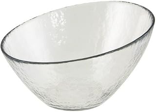 10 Strawberry Street Hammered Glass 7.25" Angled Bowl, Set of 6, Clear Glass