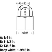 Master Lock 1 Pack / Long Shackle / Brass Keyed Padlocks