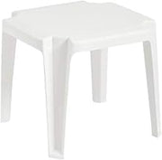 Grosfillex US529804 Miami Outdoor Low Table, 17" x 17" Square, White (Case of 6)