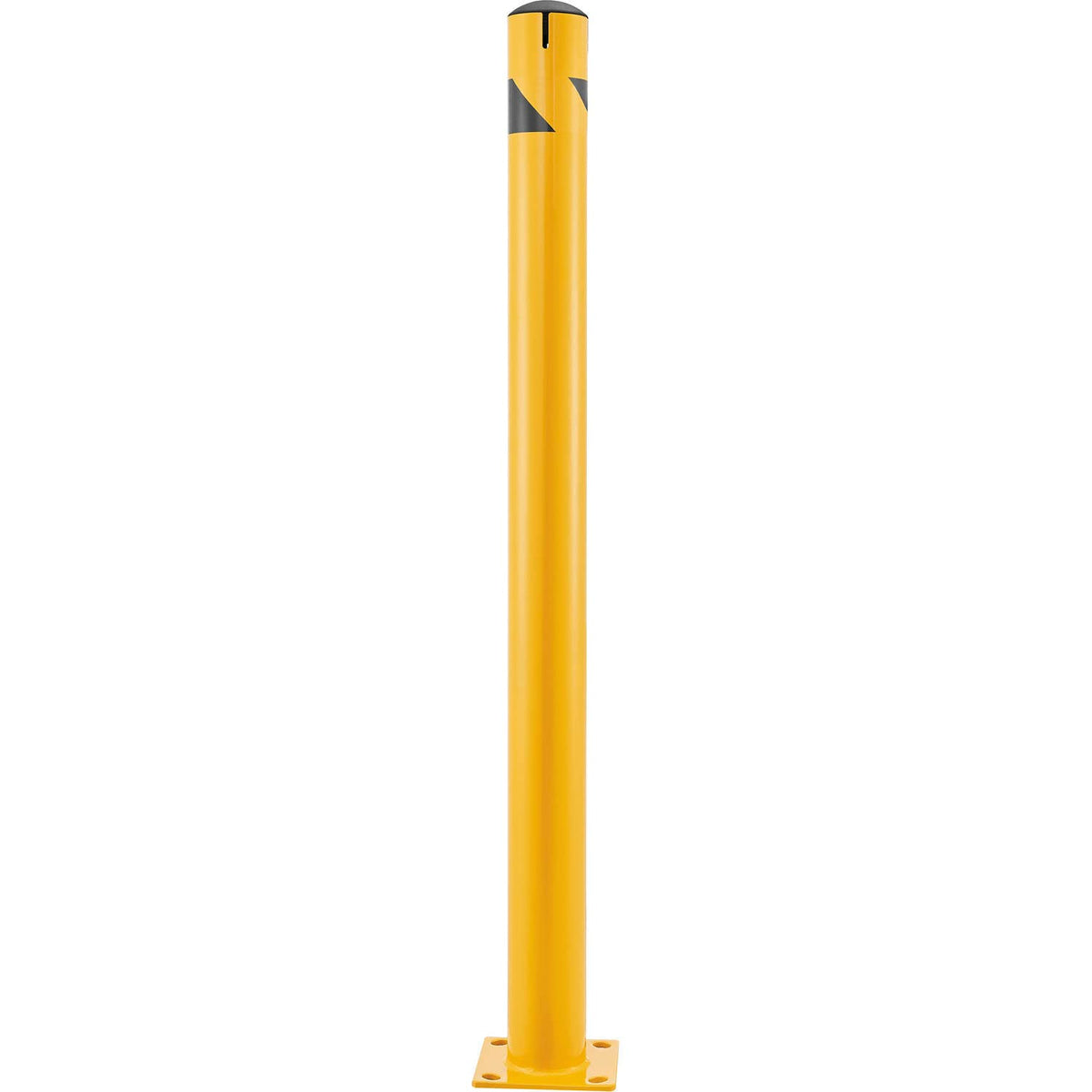 Steel Bollard w/Chain Slots & Removable Cap by Global Industrial – Steel, Yellow, Model 670587
