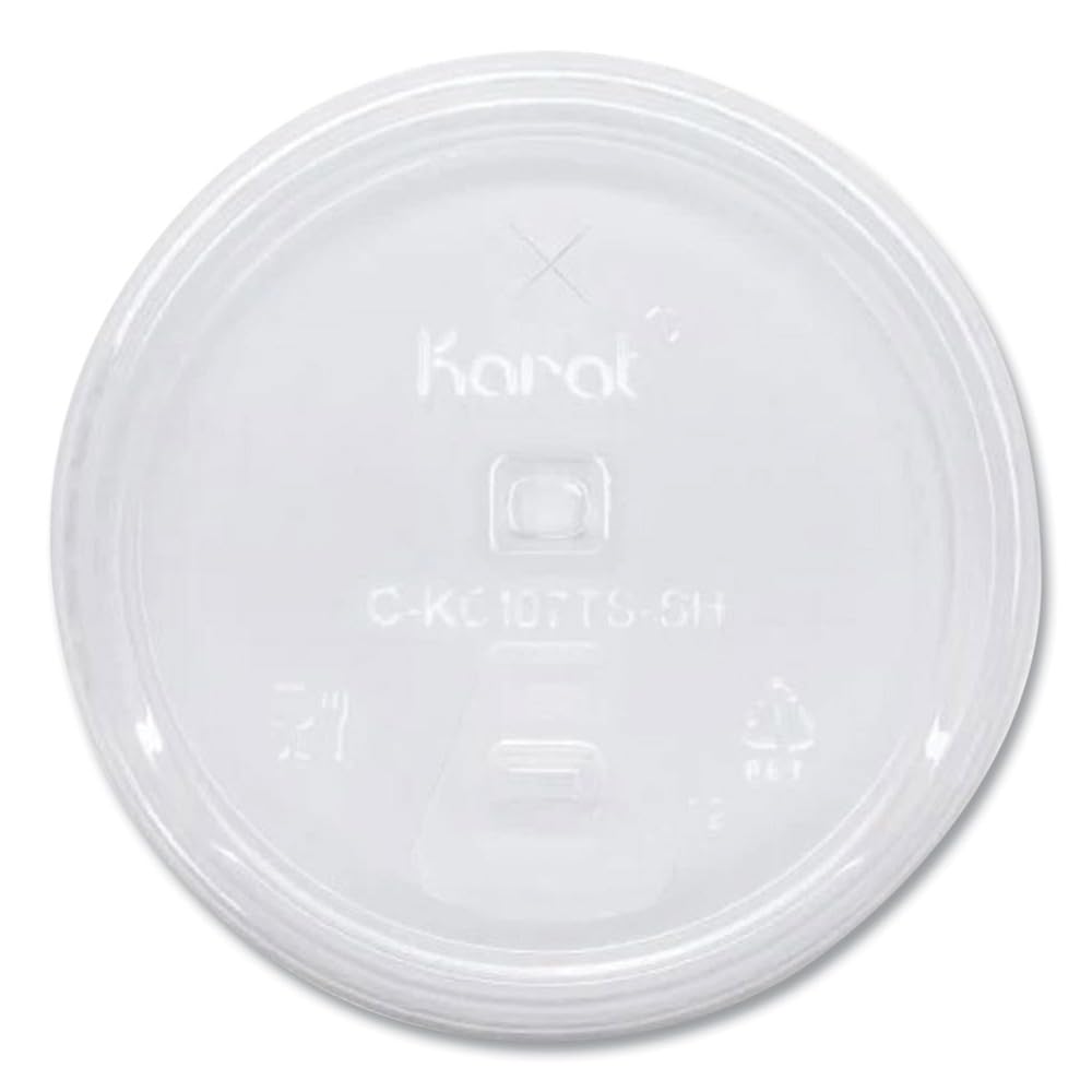 Karat Strawless Sipper lid (107mm) for 32oz PET Plastic cup - 1,000 ct