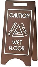 Extra Strong Wet Floor Sign – 11.75W x 17D x 23H – High-Density Polyethylene, Brown