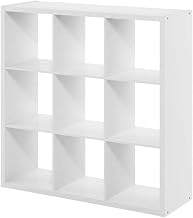 White 9-Cube Open Storage Organizer, Composite Wood, Modular Shelving Unit for Living Room Bedroom Closet Playroom