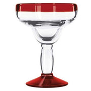 Aruba Red Margarita by Libbey – 12 oz, 12.0 fluid_ounces, Glass, Clear with Red Rim, Pack of 12