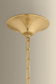 Hoshi 1-Light Pendant | Natural & Vogue Style | Vintage Brass Finish | Made of Steel & Textile | Damp-Rated for Bathroom Use | Adjustable Hang Height 34-99" | -VB by Corbett