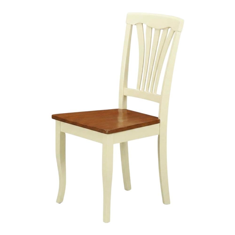 Solid Wood Dining Chairs with Wood Seat by Furnifact – Wood, and Cherry, Pack of 2